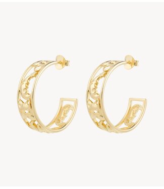 Anna+Nina Oorbellen Masquerade Hoop Earrings Gold Plated