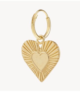 Anna+Nina Oorbel Single Rhapsody Love Ring Earring Gold Plated