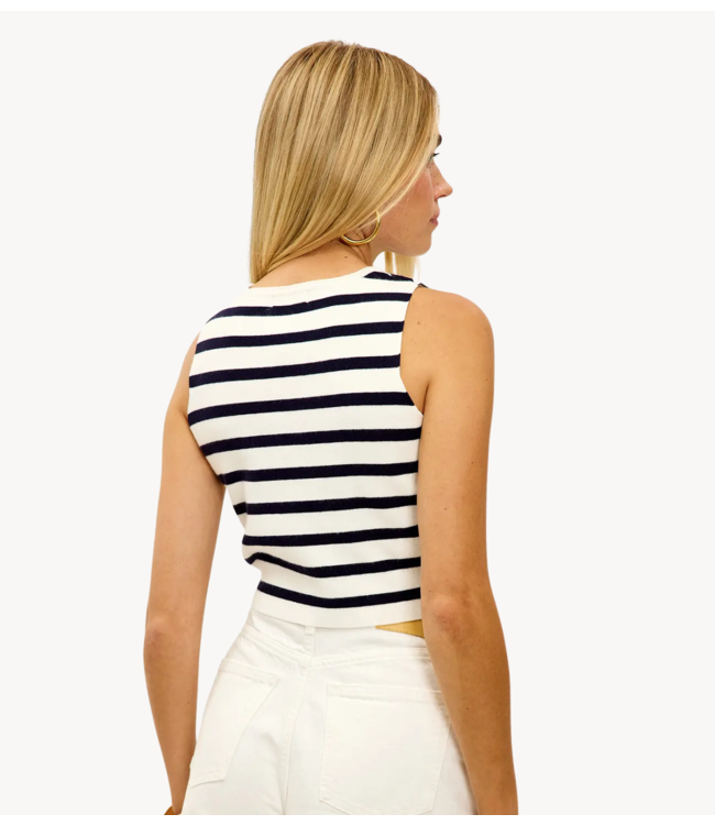 Top VIBRANT VIBES ONLY White waistcoat with stripes