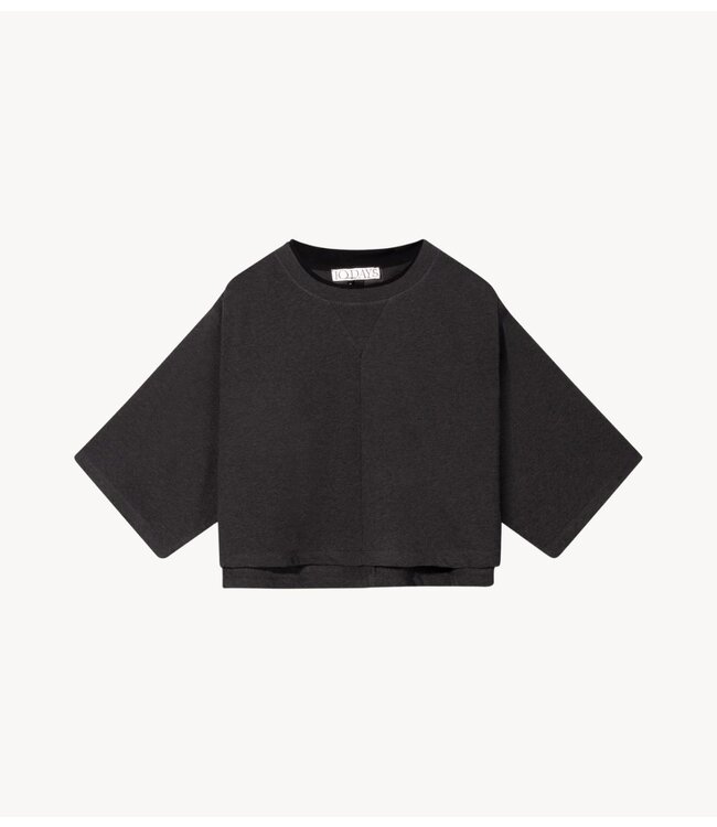 10DAYS Trui cropped gathering sweater antra melee