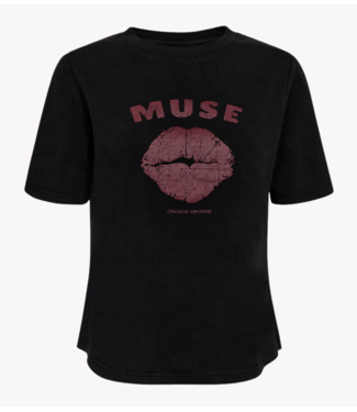 Copenhagen Muse T-Shirt CMMUSE-TEE Black w. Windsor Wine