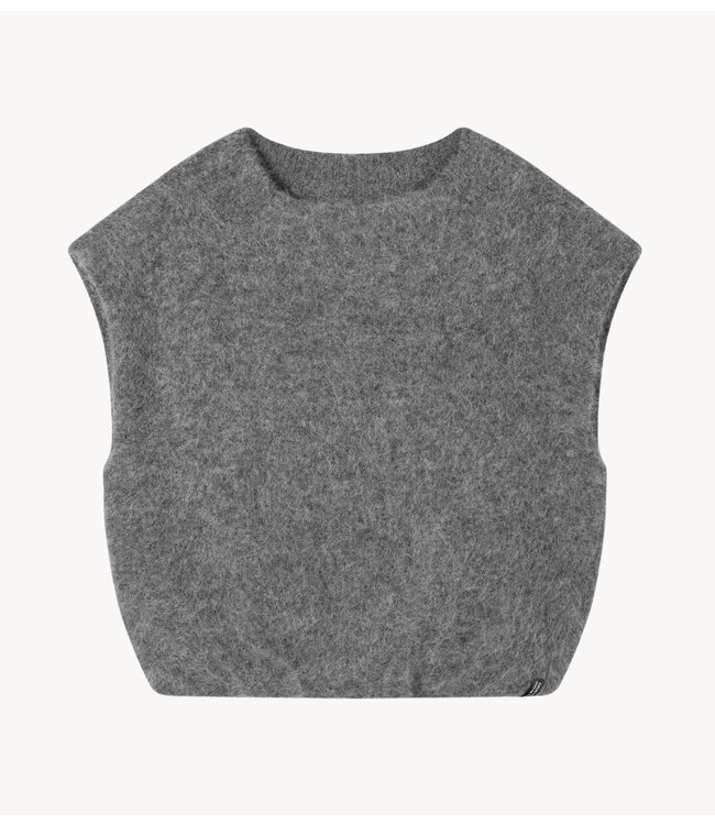 10DAYS Top ballon hairy knit top antra melee