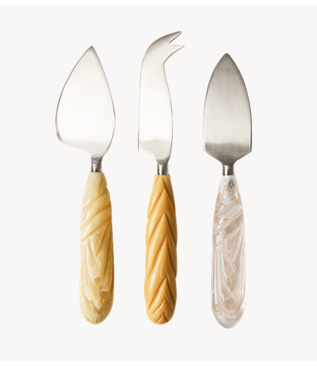 HKLIVING Kaasmes Cheese knives, cream (set of 3)