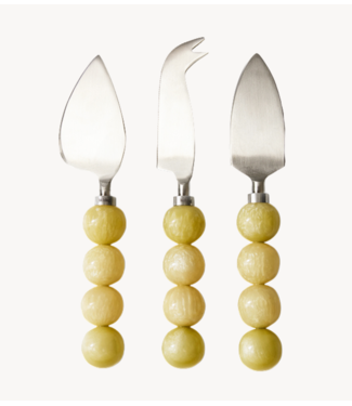 HKLIVING Kaasmes Cheese knives, lemon (set of 3)