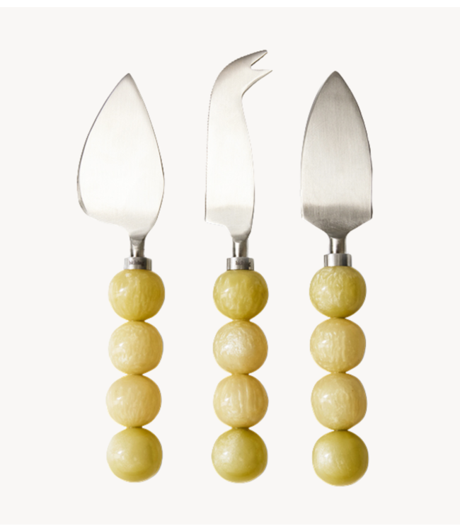 HKLIVING Kaasmes Cheese knives, lemon (set of 3)