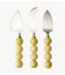 HKLIVING Kaasmes Cheese knives, lemon (set of 3)