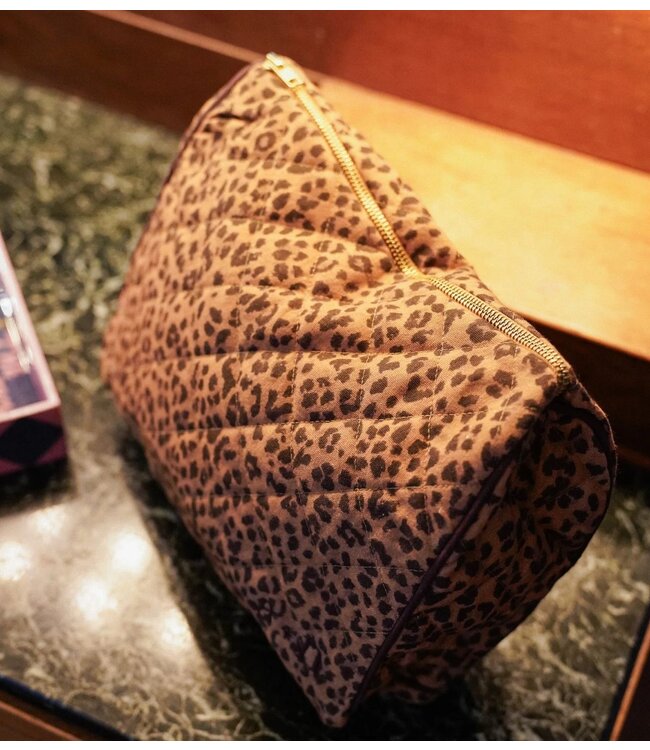 Anna+Nina Tas Leopard Quilted Wash Bag Multicolour