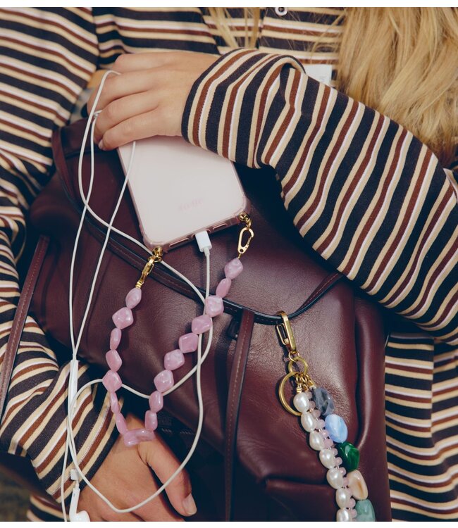 Ateljé Telefoonkoord  Short Pink twist cord