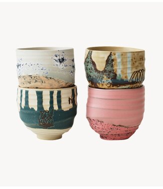 HKLIVING Mok Artist ceramics: coffee cups (set of 4)