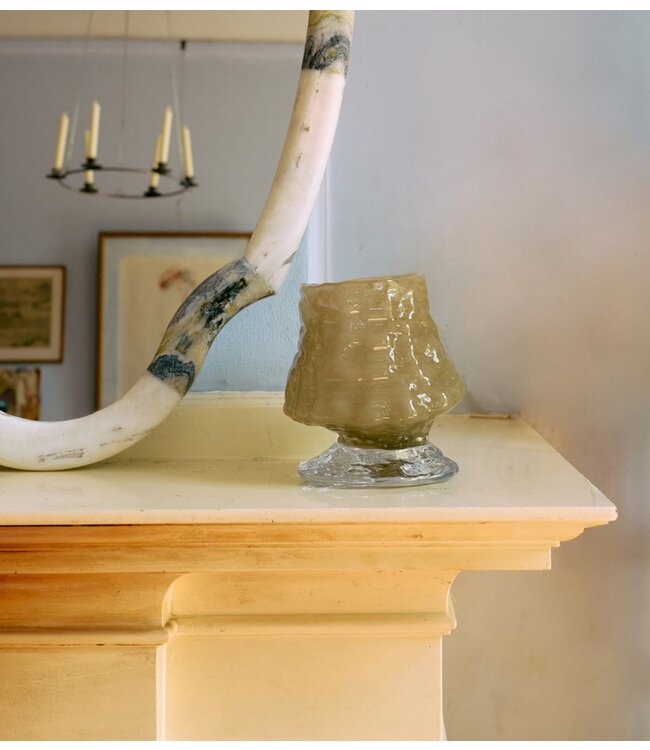 HKLIVING Vaas Brut textured glass vase, sage