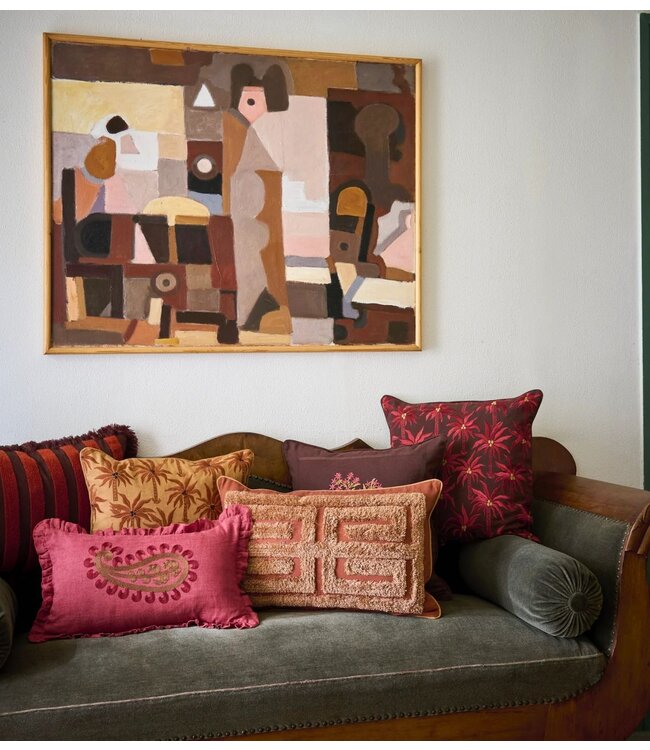 Palais Kussen Cushion Laura Chocolate & Coral (Filling included) (50x50)