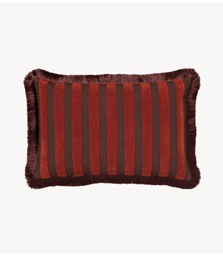 Palais Kussen Cushion Jackie Chocolate & Coral (Filling included) (60x40 cm)