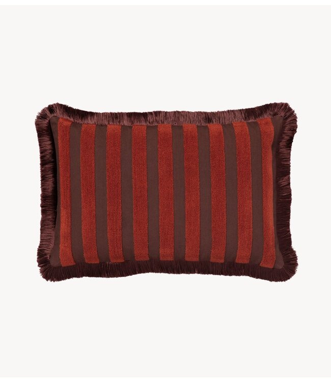 Palais Kussen Cushion Jackie Chocolate & Coral (Filling included) (60x40 cm)
