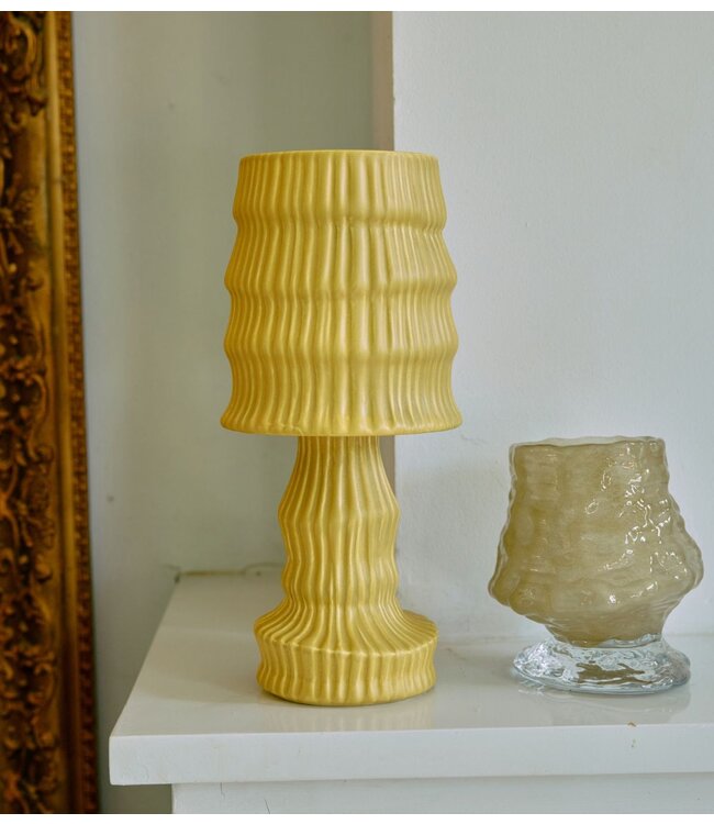 HKLIVING Tafellamp Ceramic table lamp, ochre