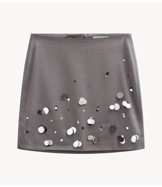 Copenhagen Muse Rok CMTAILOR-SKIRT Light Grey Melange