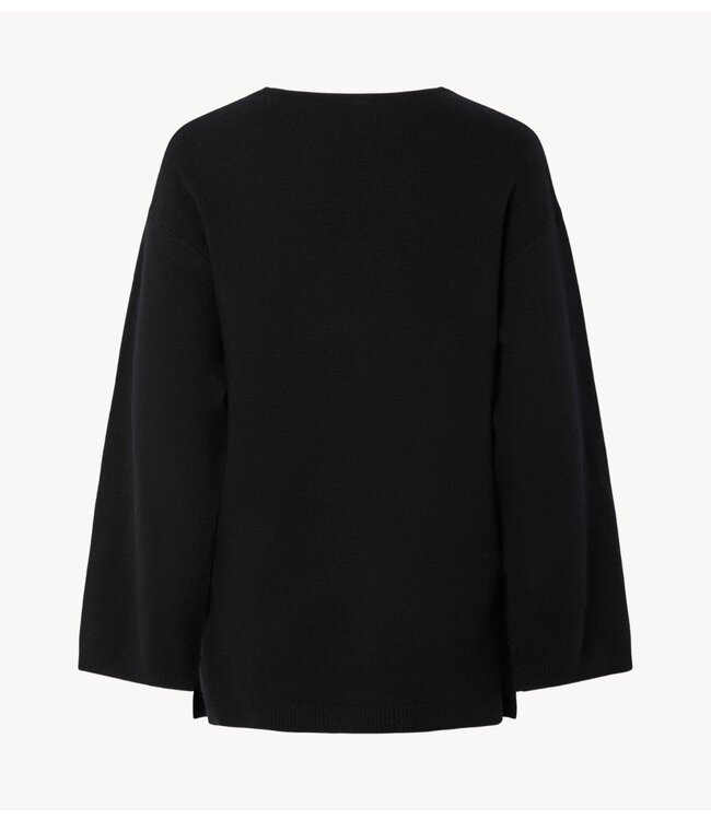 Y.A.S Trui YASELMA LS V-NECK KNIT PULLOVER NOOS Black