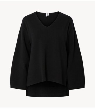 Y.A.S Trui YASELMA LS V-NECK KNIT PULLOVER NOOS Black