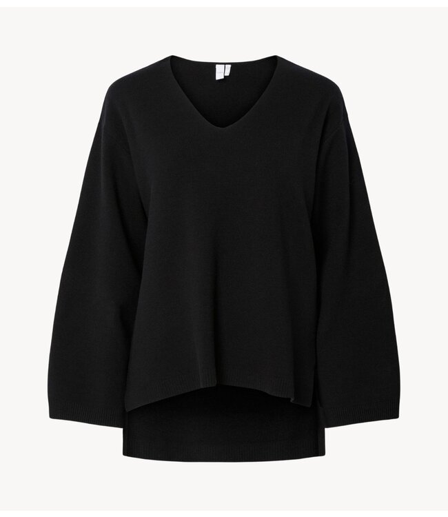 Y.A.S Trui YASELMA LS V-NECK KNIT PULLOVER NOOS Black
