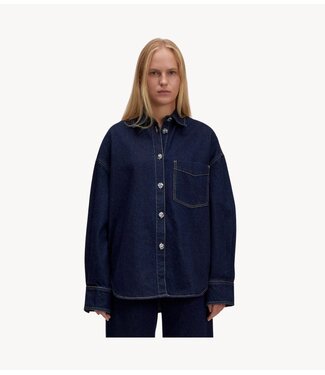 EDITED Blouse Haley Denim Shirt Mid Blue