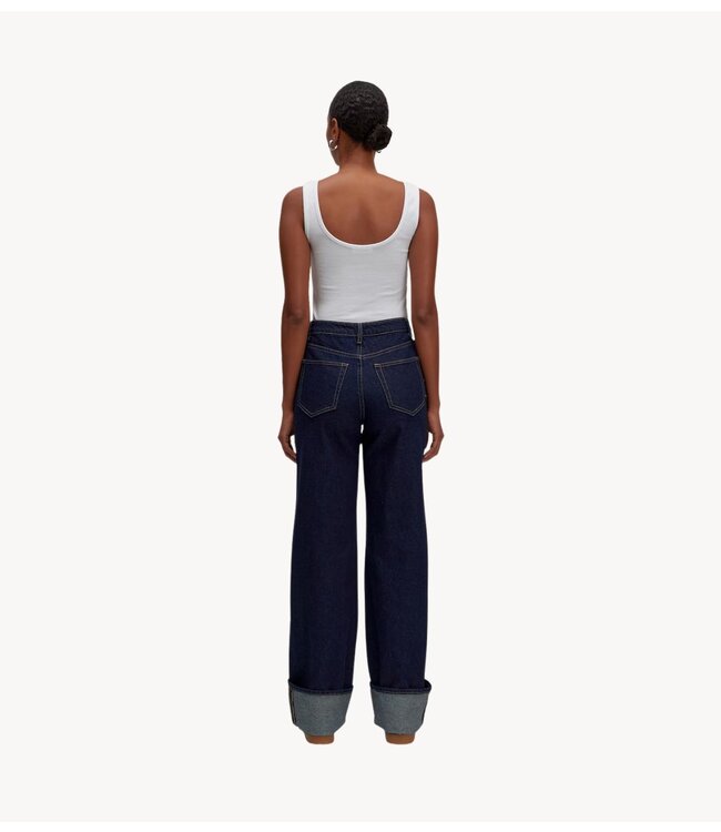 EDITED Broek Hale Denim Trousers Dark Blue Denim