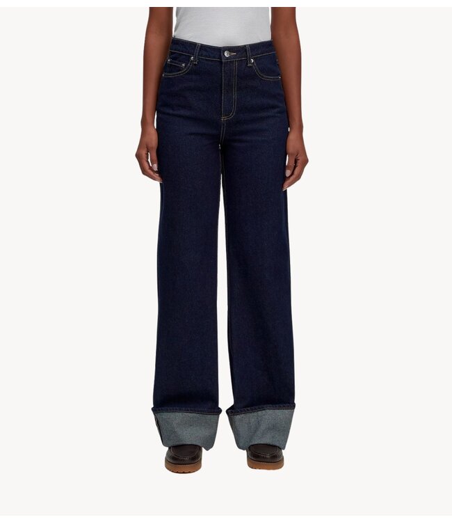 EDITED Broek Hale Denim Trousers Dark Blue Denim