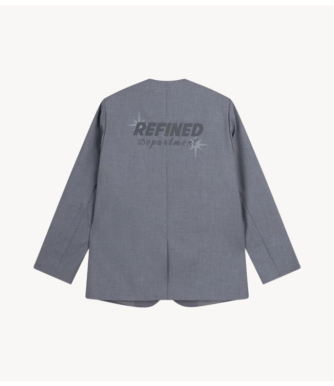 Refined Department Blazer ladies woven collarless blazer MEA antra