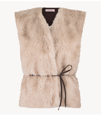 Studio Anneloes Gilet Ivana fur waistcoat ecru