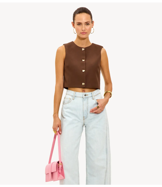 Top BLOOM WHERE LOVE GROWS Bruine gilet