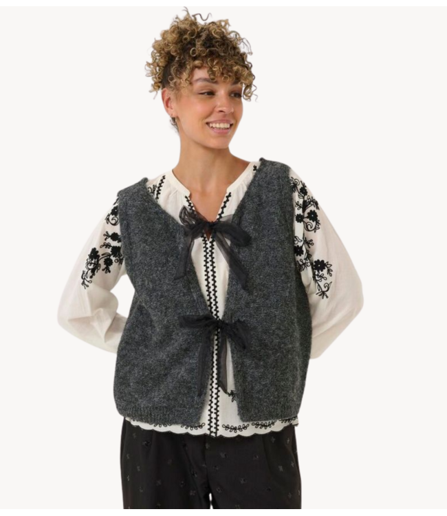 Cream Vest CRBulp Knit Vest Dark Grey Melange