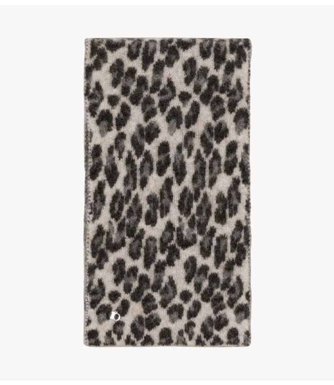 10DAYS Sjaal knit scarf leopard soft white melee