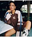 Refined Department Top ladies knitted oversized hockey shirt YAEDY brown
