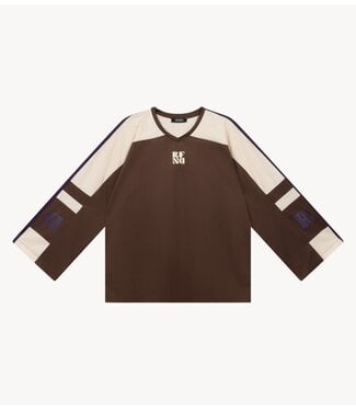Refined Department Top ladies knitted oversized hockey shirt YAEDY brown
