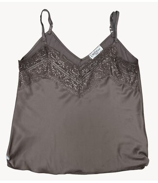 GUUS Fashion Top fluid lace tank top taupe