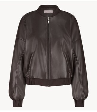 Studio Anneloes Jacket Mayte faux leather bomber espresso