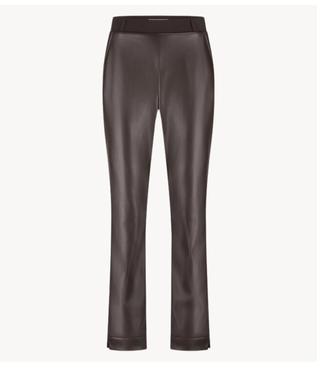 Studio Anneloes Broek Anne faux leather trousers espresso