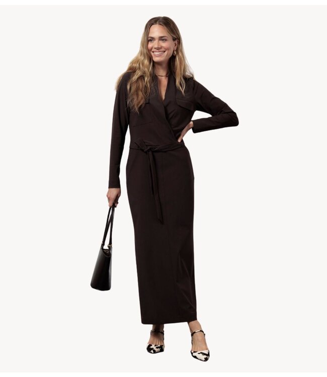 Studio Anneloes Jurk Jette cargo dress espresso