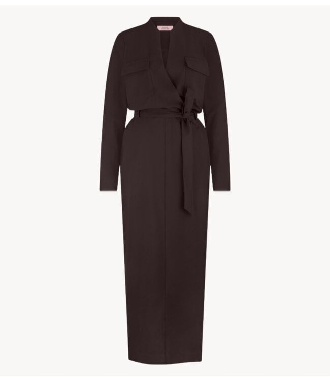 Studio Anneloes Jurk Jette cargo dress espresso