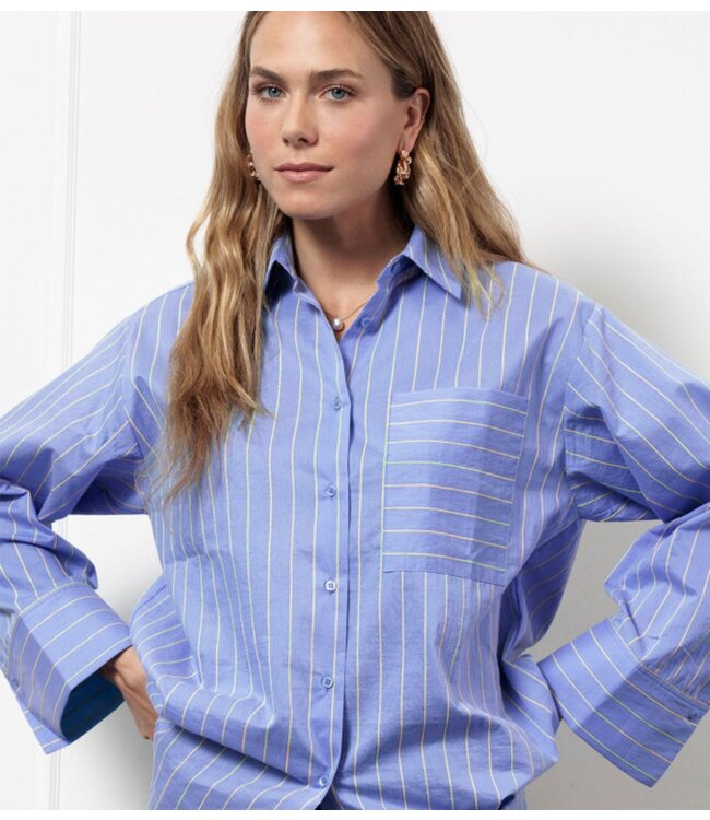 Studio Anneloes Blouse Erin stripe blouse lavender blue