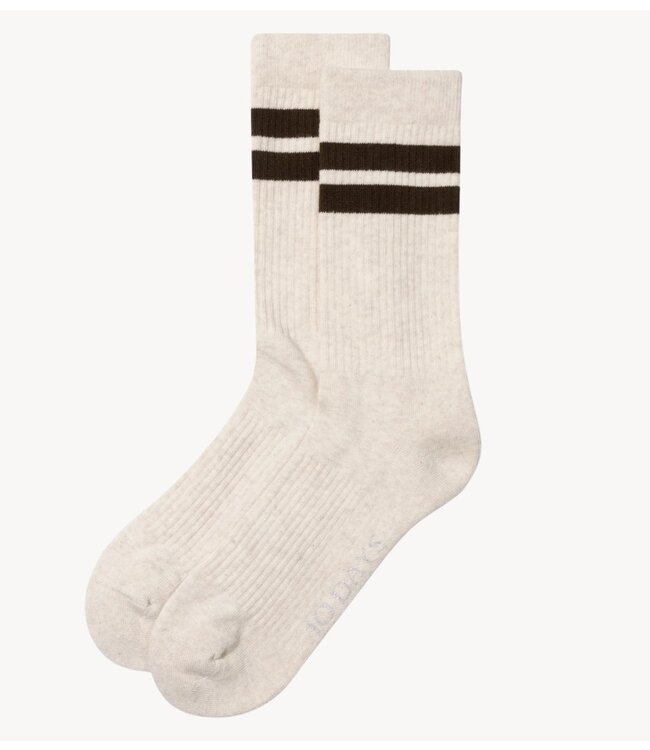 10DAYS Sokken socks 2 stripes soft white melee