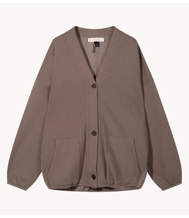 10DAYS Vest baseball cardigan fleece moonrock