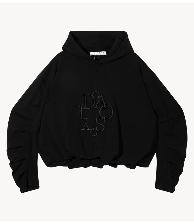 10DAYS Trui pleated balloon hoodie black
