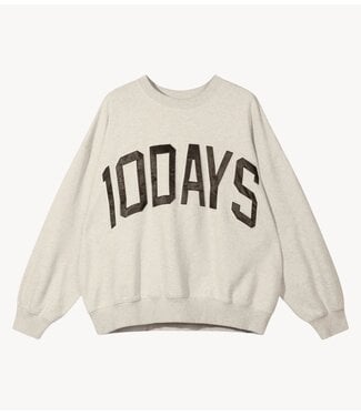 10DAYS Trui baseball sweater 10DAYS soft white melee