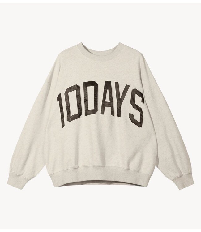 10DAYS Trui baseball sweater 10DAYS soft white melee