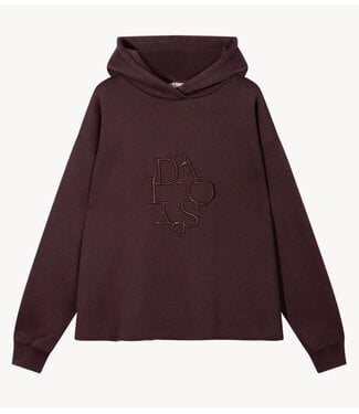 10DAYS Trui statement hoodie embro deep wine