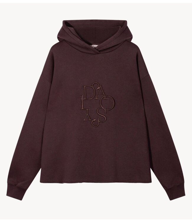10DAYS Trui statement hoodie embro deep wine
