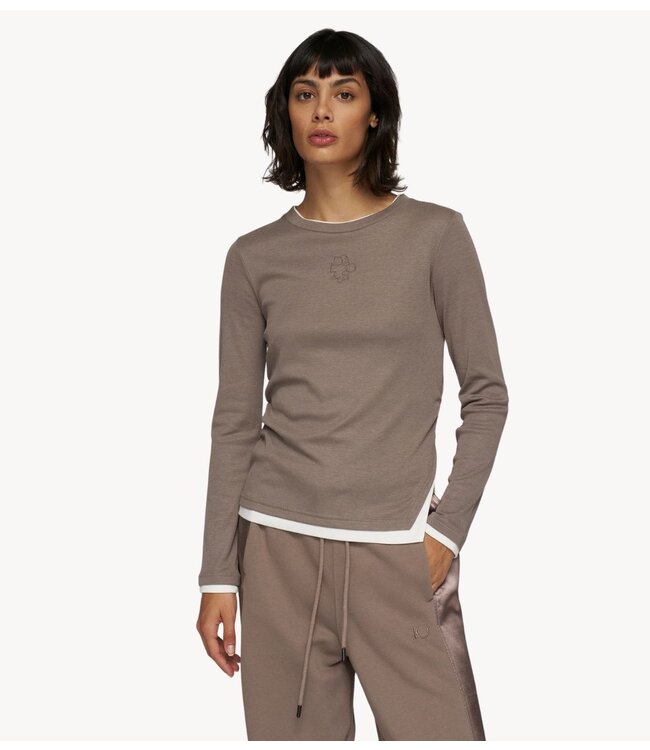 10DAYS Top long sleeve tee rib moonrock