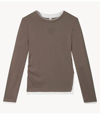 10DAYS Top long sleeve tee rib moonrock