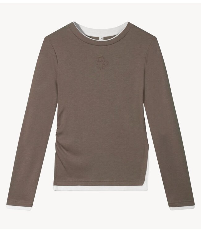 10DAYS Top long sleeve tee rib moonrock