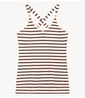 10DAYS Top wrapper stripes ecru / wine