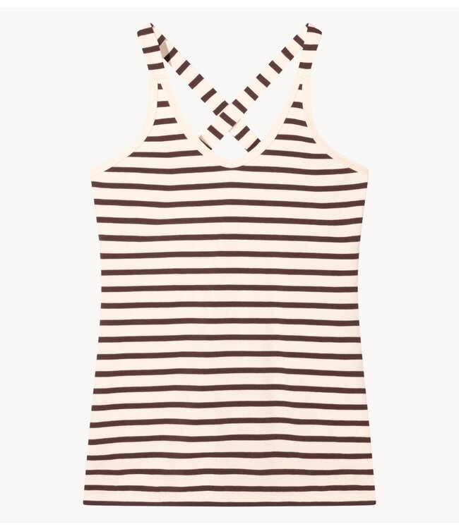 10DAYS Top wrapper stripes ecru / wine